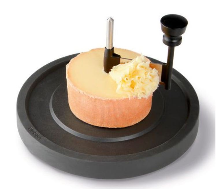 Girolle cheese curler for Tête de Moine (translation: monks head) cheese.  We love this cheese which comes from the Swiss/Fr…